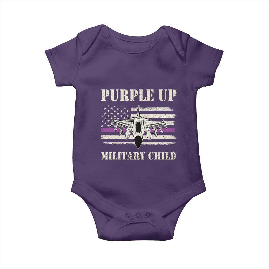 Purple Up For Military Kids Baby Onesie Month of Military Child Kids Air Force US Flag