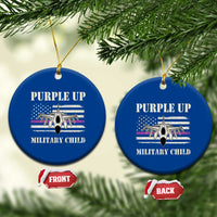 Purple Up For Military Kids Ceramic Ornament Month of Military Child Kids Air Force US Flag - Wonder Print Shop
