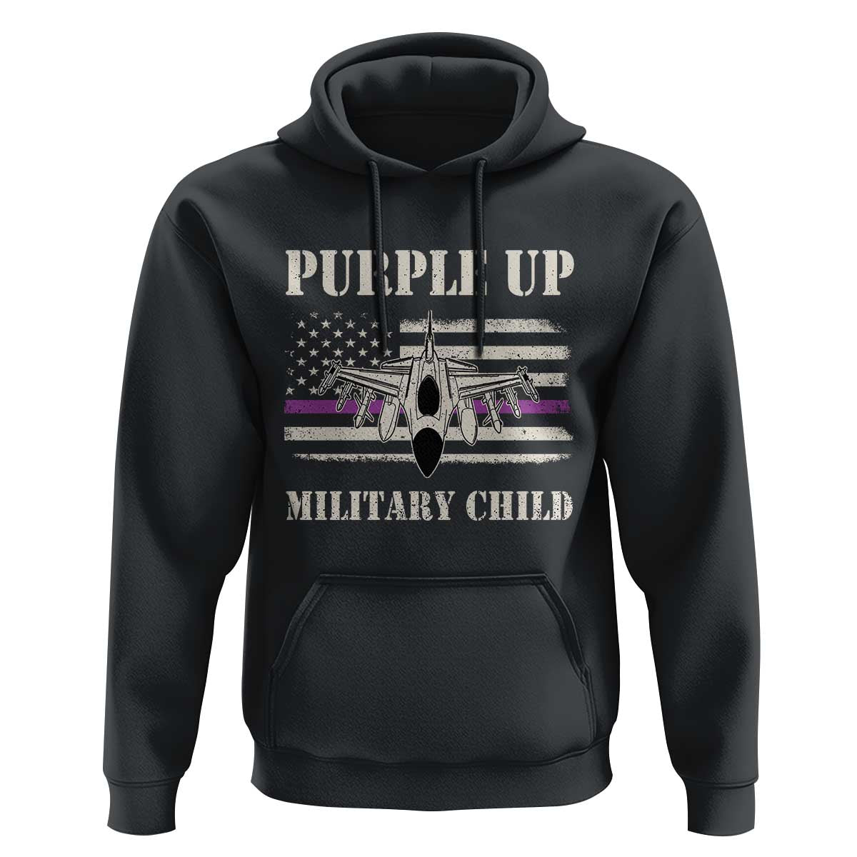 Purple Up For Military Kids Hoodie Month of Military Child Kids Air Force US Flag