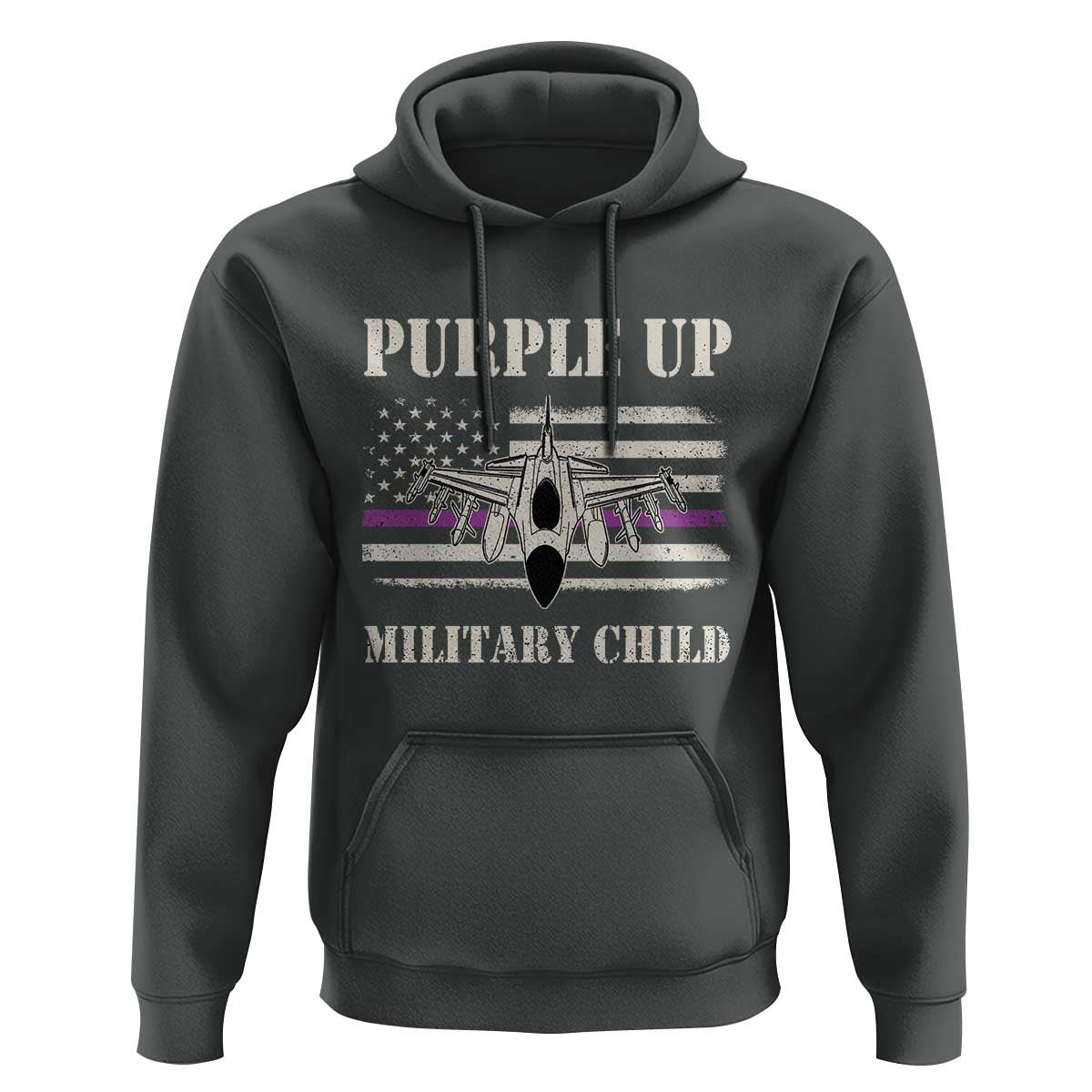 Purple Up For Military Kids Hoodie Month of Military Child Kids Air Force US Flag