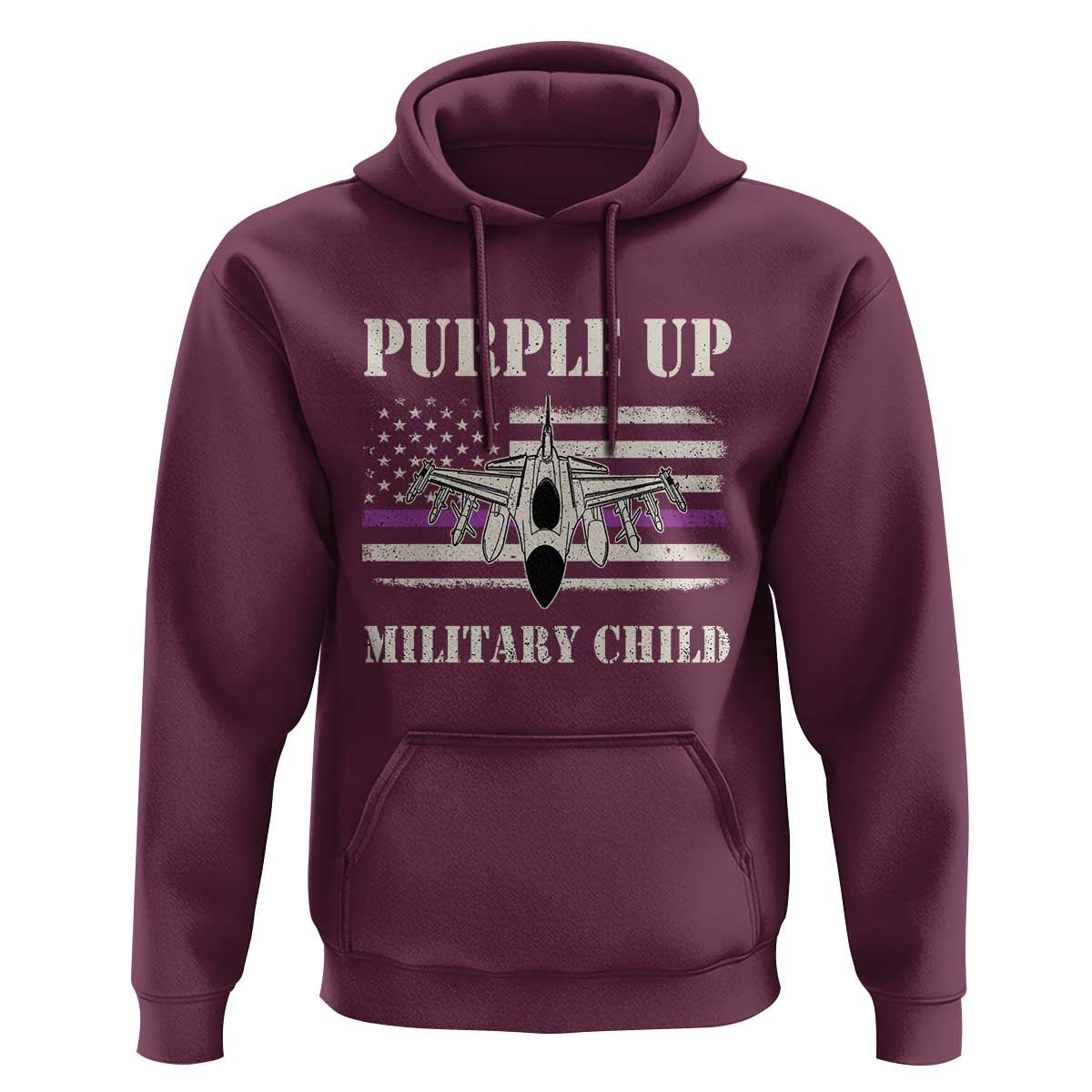 Purple Up For Military Kids Hoodie Month of Military Child Kids Air Force US Flag