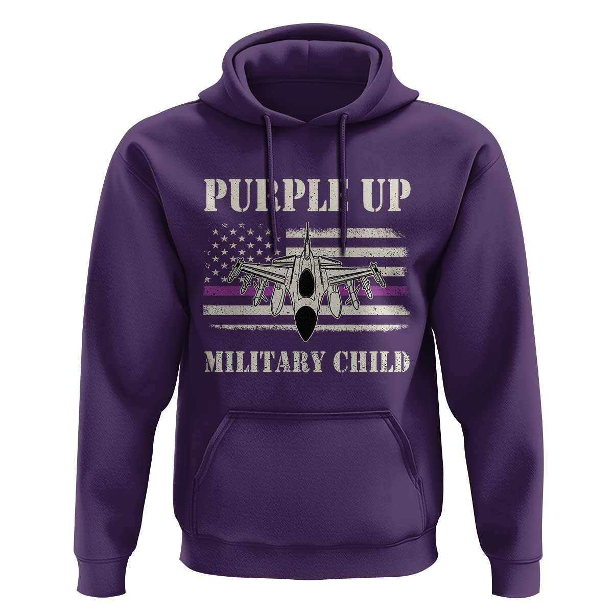 Purple Up For Military Kids Hoodie Month of Military Child Kids Air Force US Flag