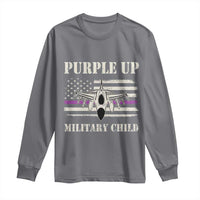 Purple Up For Military Kids Long Sleeve Shirt Month of Military Child Kids Air Force US Flag