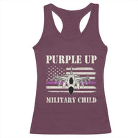 Purple Up For Military Kids Racerback Tank Top Month of Military Child Kids Air Force US Flag