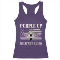 Purple Up For Military Kids Racerback Tank Top Month of Military Child Kids Air Force US Flag