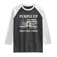 Purple Up For Military Kids Raglan Shirt Month of Military Child Kids Air Force US Flag