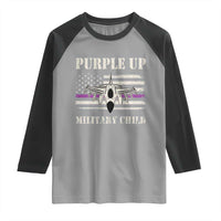 Purple Up For Military Kids Raglan Shirt Month of Military Child Kids Air Force US Flag