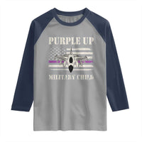 Purple Up For Military Kids Raglan Shirt Month of Military Child Kids Air Force US Flag
