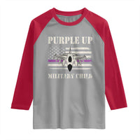 Purple Up For Military Kids Raglan Shirt Month of Military Child Kids Air Force US Flag