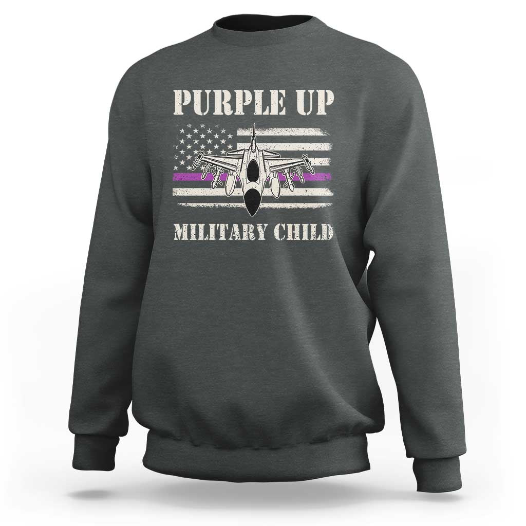 Purple Up For Military Kids Sweatshirt Month of Military Child Kids Air Force US Flag