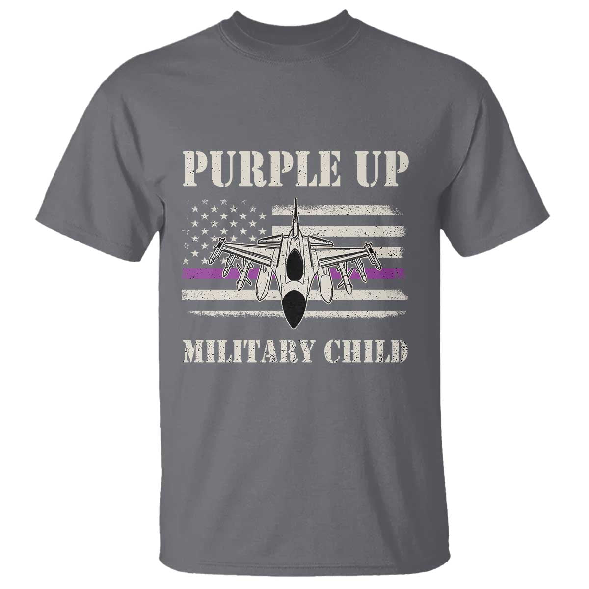 Purple Up For Military Kids T Shirt Month of Military Child Kids Air Force US Flag