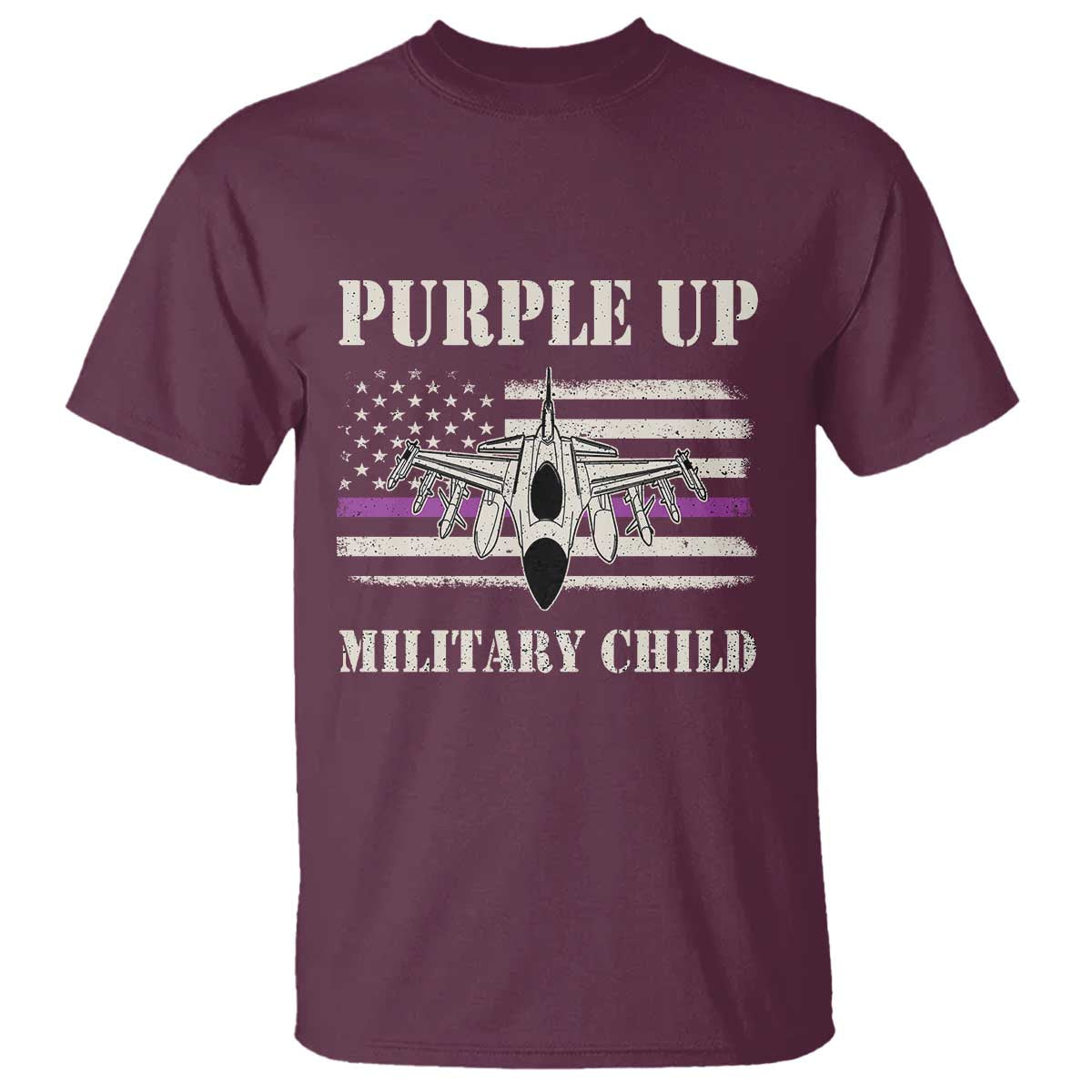 Purple Up For Military Kids T Shirt Month of Military Child Kids Air Force US Flag