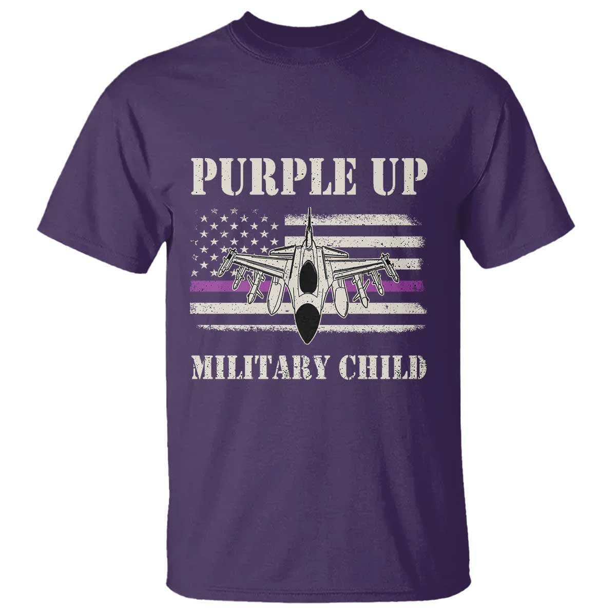 Purple Up For Military Kids T Shirt Month of Military Child Kids Air Force US Flag