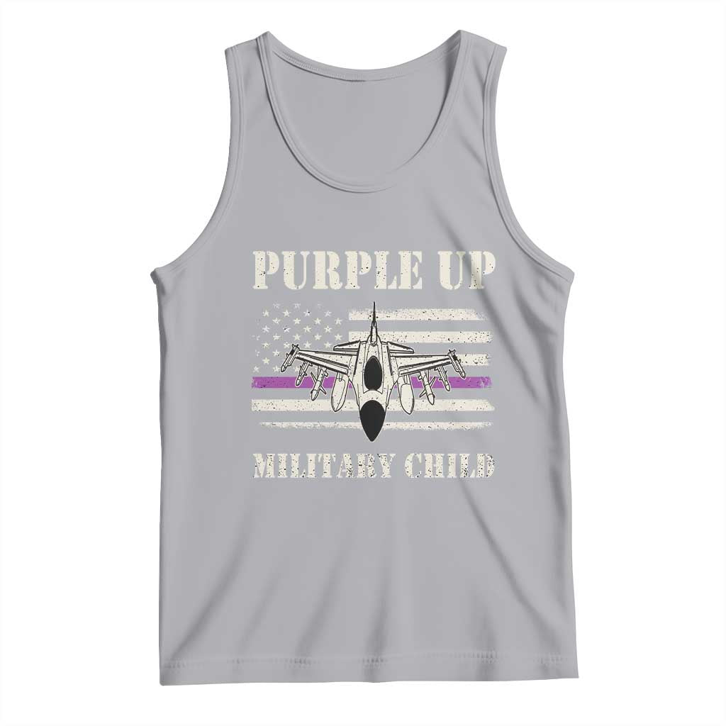 Purple Up For Military Kids Tank Top Month of Military Child Kids Air Force US Flag