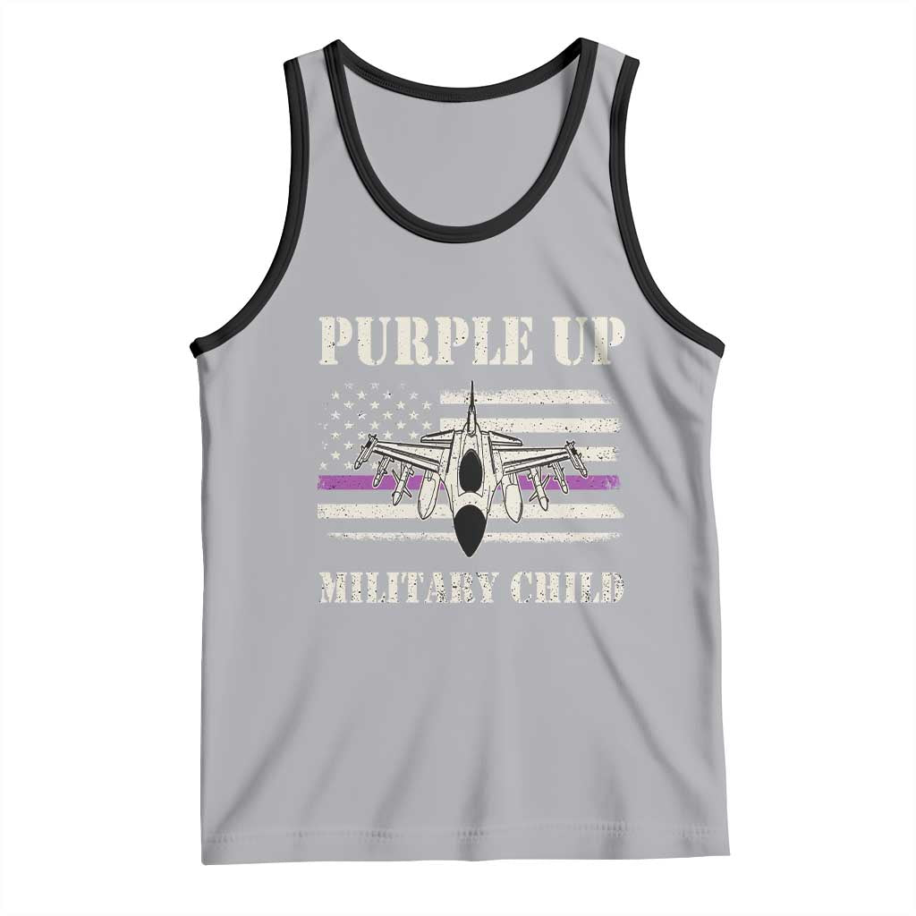 Purple Up For Military Kids Tank Top Month of Military Child Kids Air Force US Flag