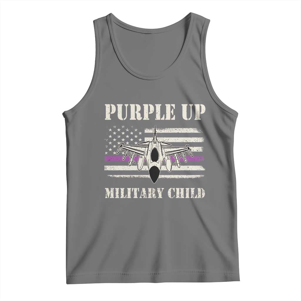 Purple Up For Military Kids Tank Top Month of Military Child Kids Air Force US Flag