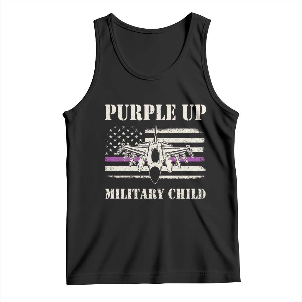 Purple Up For Military Kids Tank Top Month of Military Child Kids Air Force US Flag