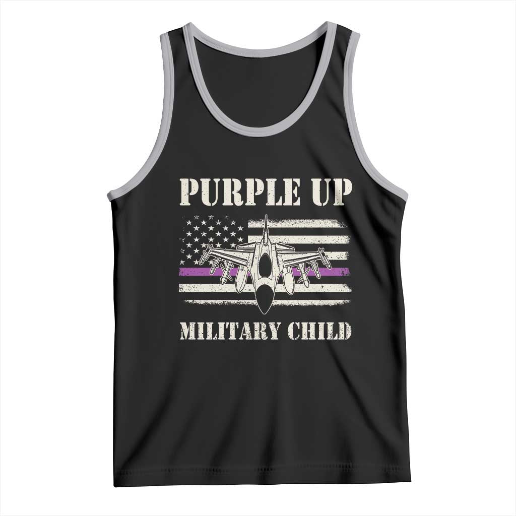 Purple Up For Military Kids Tank Top Month of Military Child Kids Air Force US Flag