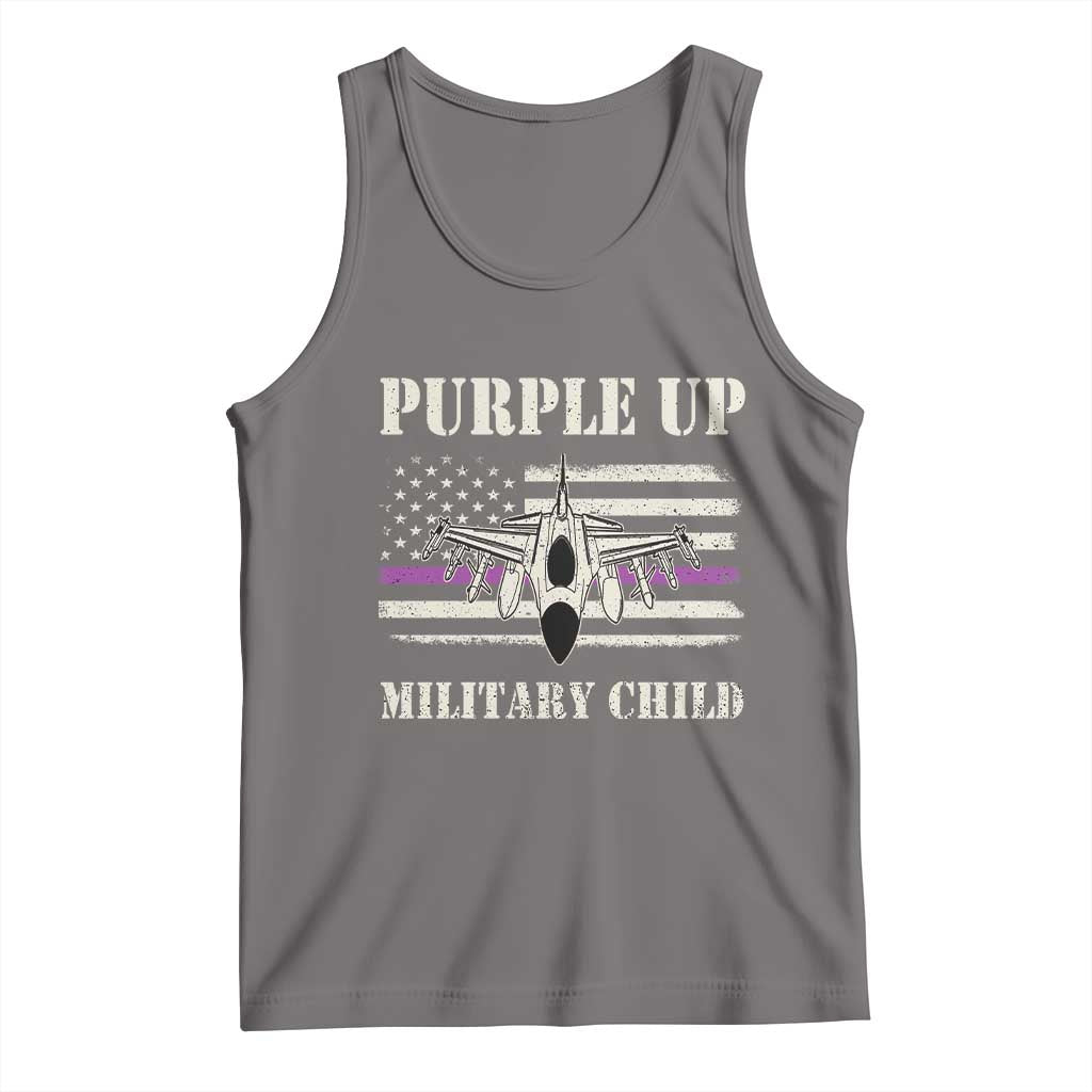 Purple Up For Military Kids Tank Top Month of Military Child Kids Air Force US Flag