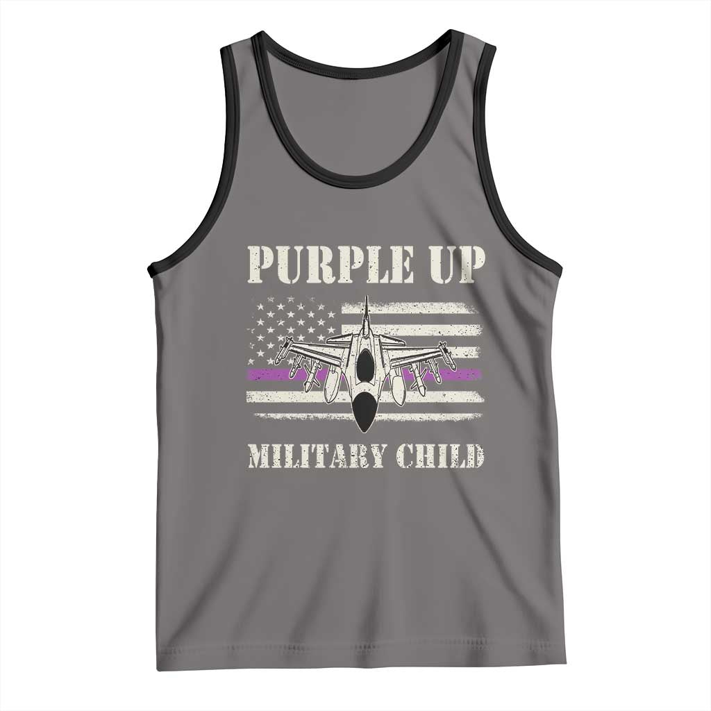Purple Up For Military Kids Tank Top Month of Military Child Kids Air Force US Flag