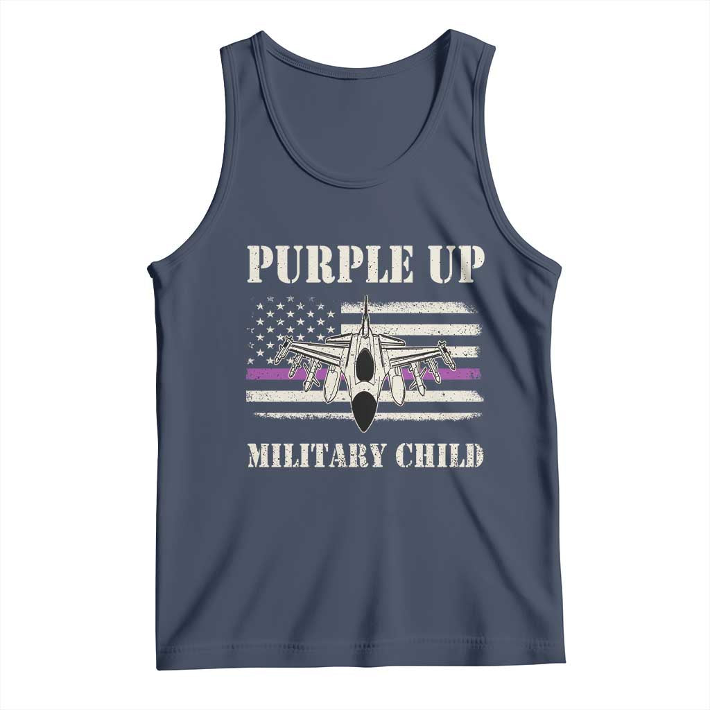 Purple Up For Military Kids Tank Top Month of Military Child Kids Air Force US Flag