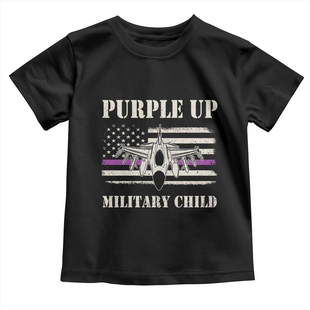 Purple Up For Military Kids Toddler T Shirt Month of Military Child Kids Air Force US Flag