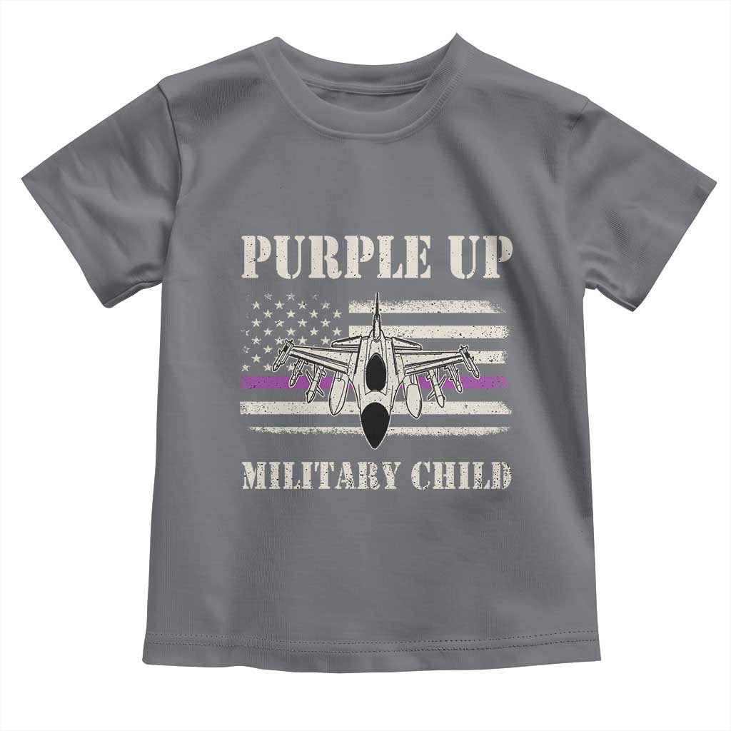 Purple Up For Military Kids Toddler T Shirt Month of Military Child Kids Air Force US Flag