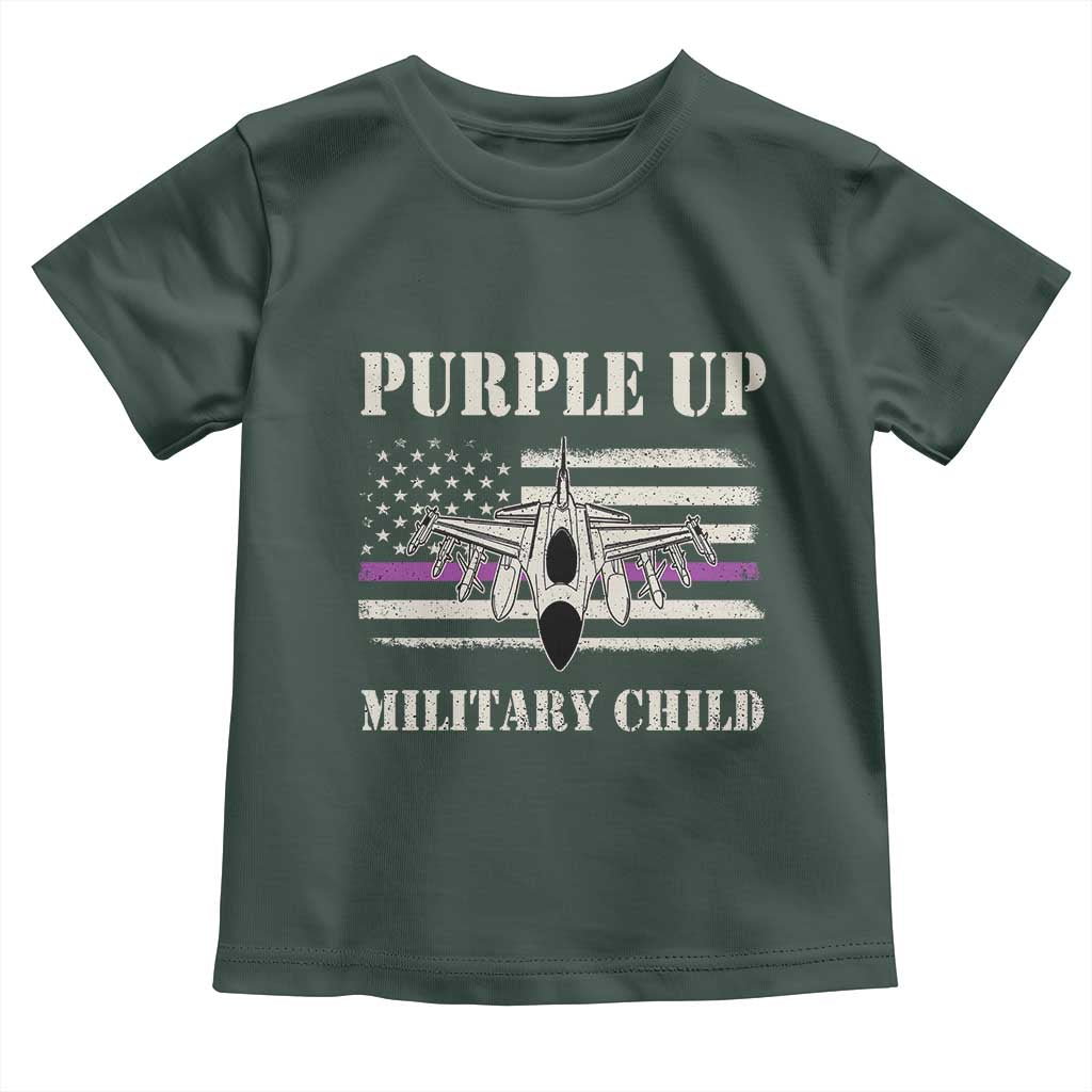 Purple Up For Military Kids Toddler T Shirt Month of Military Child Kids Air Force US Flag