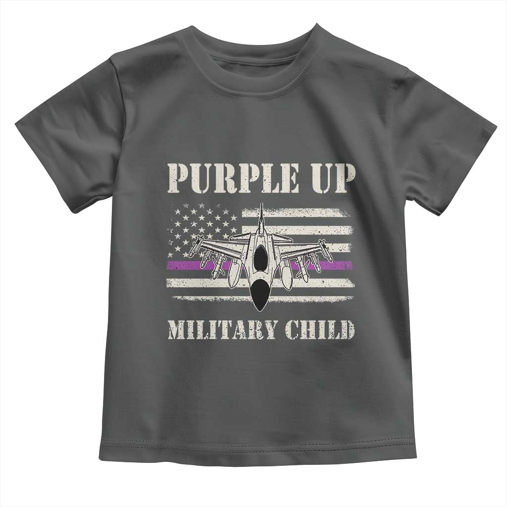Purple Up For Military Kids Toddler T Shirt Month of Military Child Kids Air Force US Flag