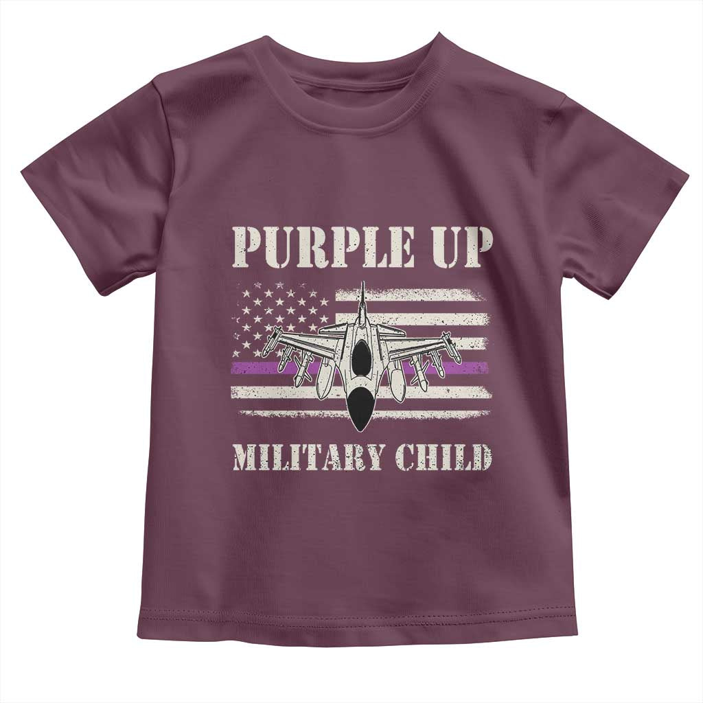 Purple Up For Military Kids Toddler T Shirt Month of Military Child Kids Air Force US Flag