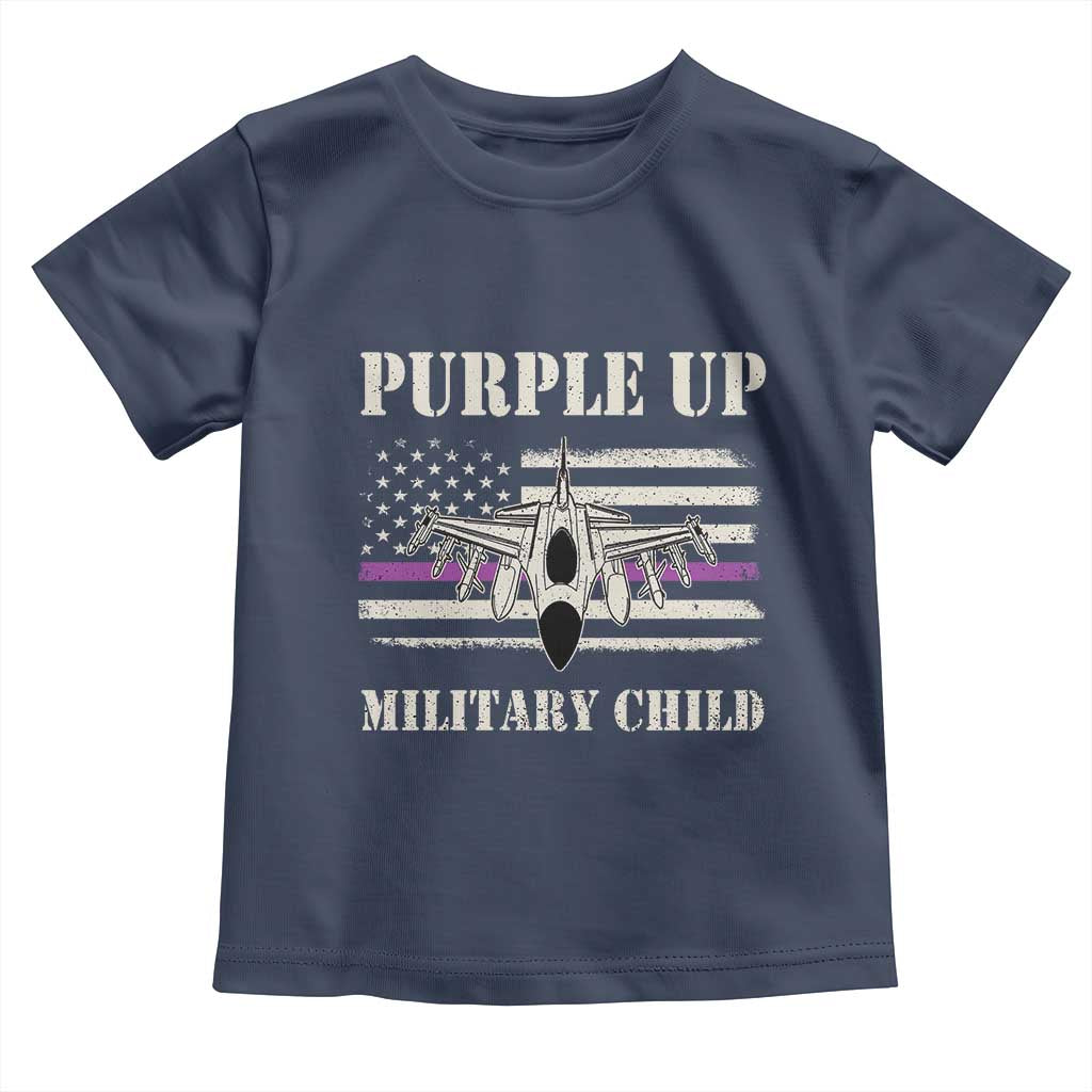 Purple Up For Military Kids Toddler T Shirt Month of Military Child Kids Air Force US Flag