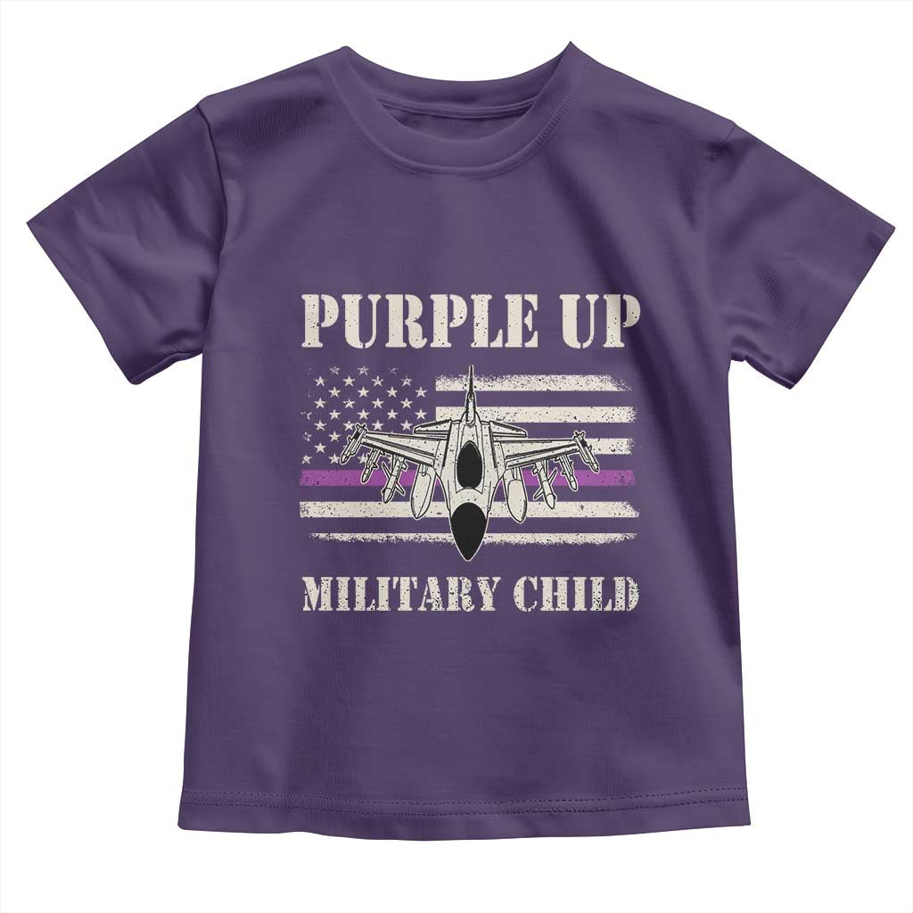 Purple Up For Military Kids Toddler T Shirt Month of Military Child Kids Air Force US Flag