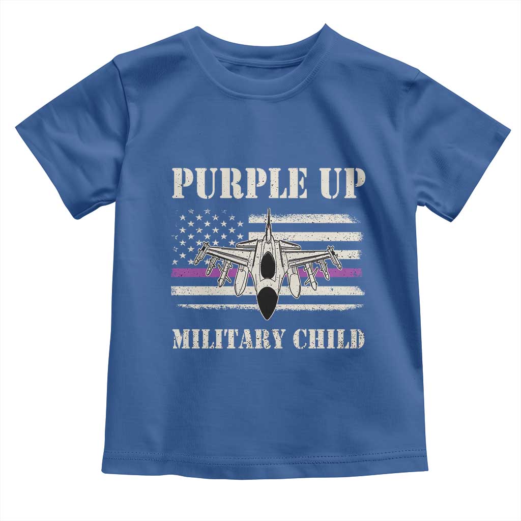 Purple Up For Military Kids Toddler T Shirt Month of Military Child Kids Air Force US Flag