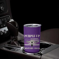 Purple Up For Military Kids Tumbler Cup Month of Military Child Kids Air Force US Flag