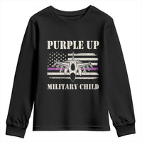 Purple Up For Military Kids Youth Sweatshirt Month of Military Child Kids Air Force US Flag