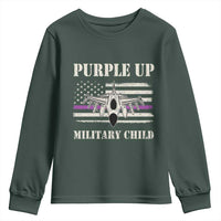 Purple Up For Military Kids Youth Sweatshirt Month of Military Child Kids Air Force US Flag
