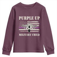 Purple Up For Military Kids Youth Sweatshirt Month of Military Child Kids Air Force US Flag