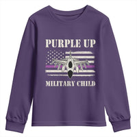 Purple Up For Military Kids Youth Sweatshirt Month of Military Child Kids Air Force US Flag