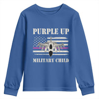 Purple Up For Military Kids Youth Sweatshirt Month of Military Child Kids Air Force US Flag