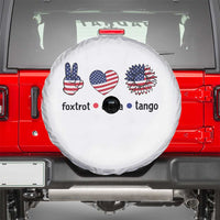 Funny Foxtrots Delta Tangos Spare Tire Cover American Flag Peace Sign Heart Sunflower