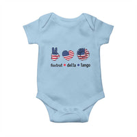 Funny Foxtrots Delta Tangos Baby Onesie American Flag Peace Sign Heart Sunflower