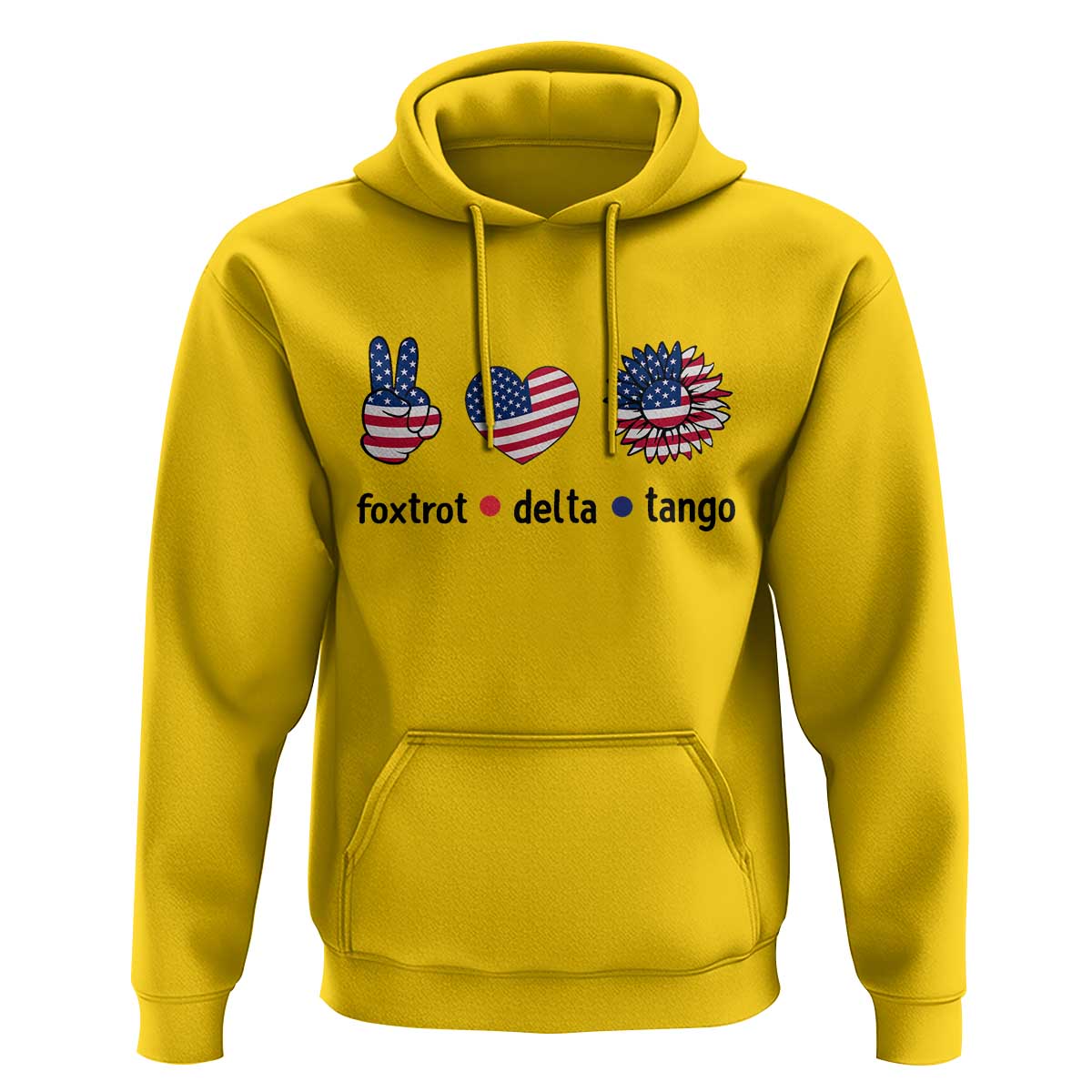 Funny Foxtrots Delta Tangos Hoodie American Flag Peace Sign Heart Sunflower