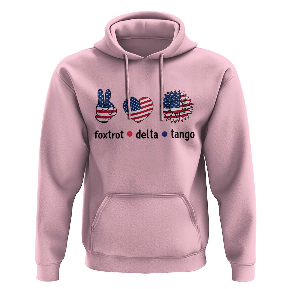 Funny Foxtrots Delta Tangos Hoodie American Flag Peace Sign Heart Sunflower