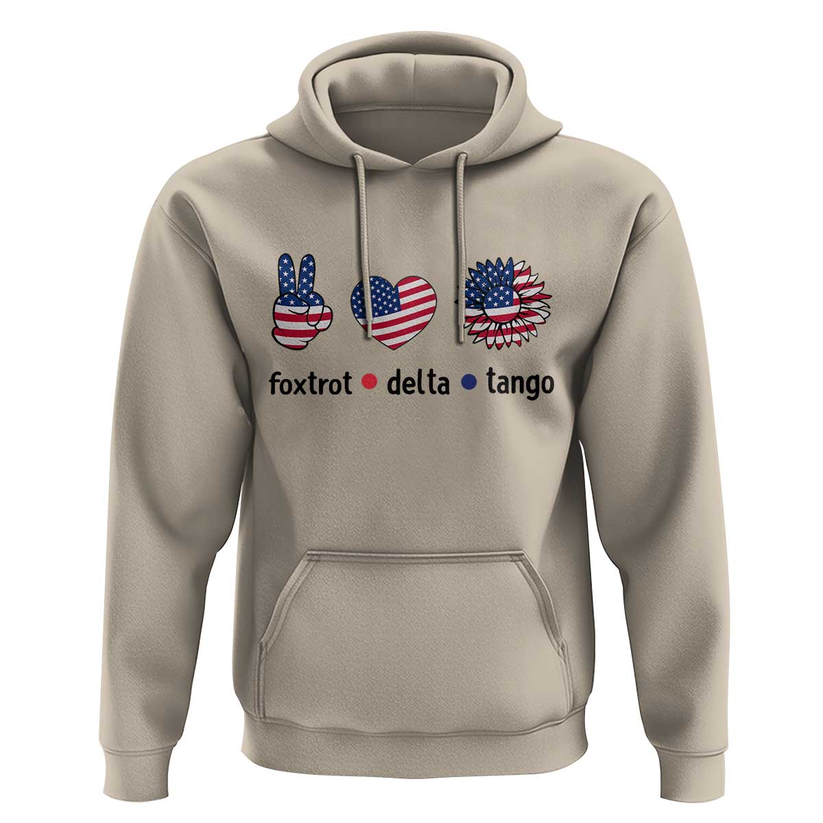 Funny Foxtrots Delta Tangos Hoodie American Flag Peace Sign Heart Sunflower