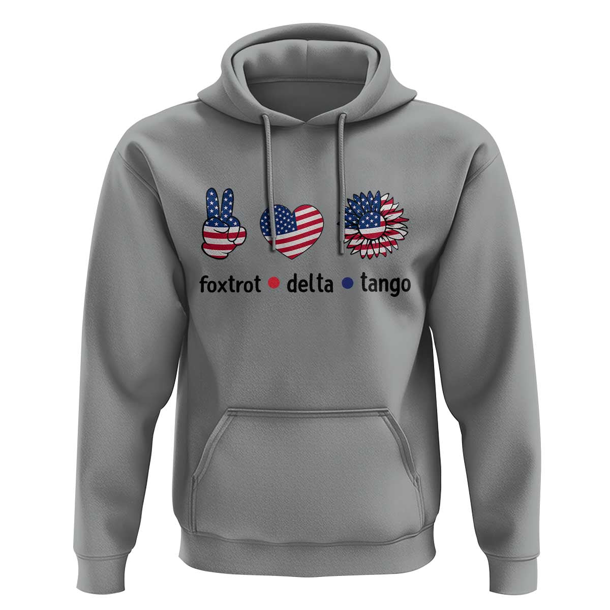 Funny Foxtrots Delta Tangos Hoodie American Flag Peace Sign Heart Sunflower