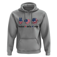 Funny Foxtrots Delta Tangos Hoodie American Flag Peace Sign Heart Sunflower