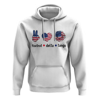 Funny Foxtrots Delta Tangos Hoodie American Flag Peace Sign Heart Sunflower