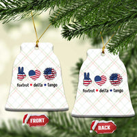 Funny Foxtrots Delta Tangos Ceramic Ornament American Flag Peace Sign Heart Sunflower - Wonder Print Shop