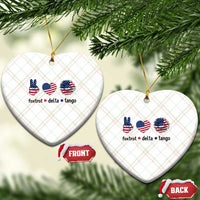 Funny Foxtrots Delta Tangos Ceramic Ornament American Flag Peace Sign Heart Sunflower - Wonder Print Shop