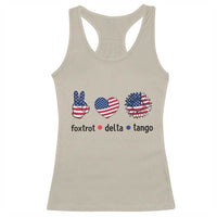Funny Foxtrots Delta Tangos Racerback Tank Top American Flag Peace Sign Heart Sunflower